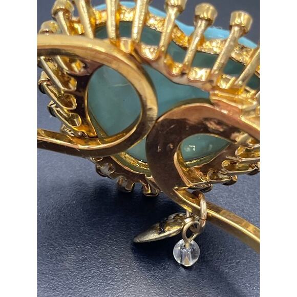 Betsey Johnson Signed Candy Land Pink Heart Rhinestone Blue Enamel Bangle - Picture 12 of 16